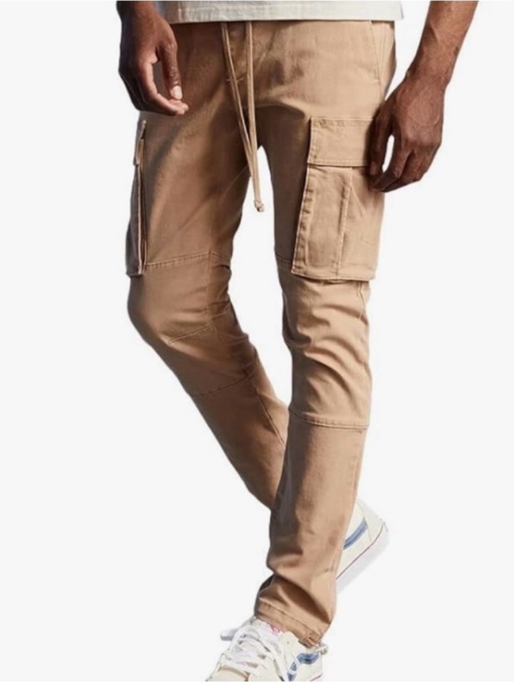 PacSun Men's Tan Cargo Joggers with Utility Pockets